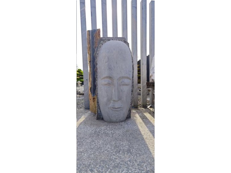 MONOLITHE Basalt face woman120 cm